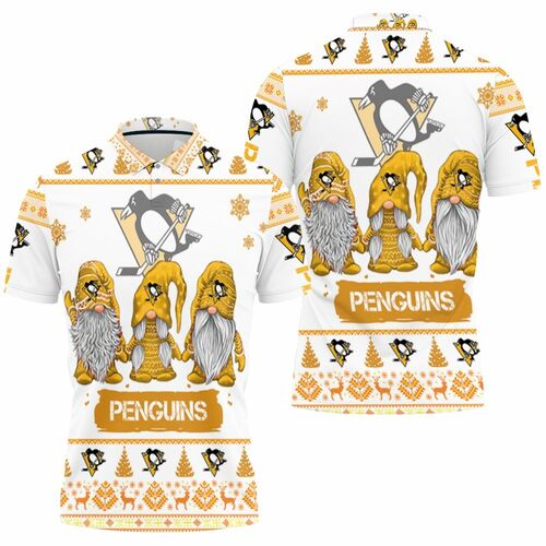 Christmas Gnomes Pittsburgh Penguins Ugly Christmas 3D All Over Print Polo Shirt