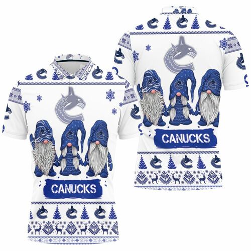 Christmas Gnomes Vancouver Canucks Ugly Sweatshirt Christmas 3D All Over Print Polo Shirt