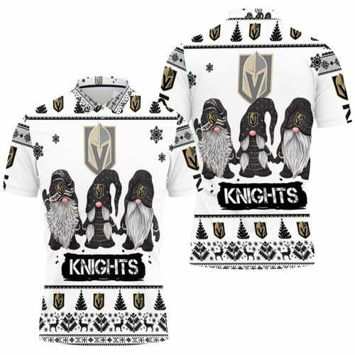 Christmas Gnomes Vegas Golden Knights Ugly Sweatshirt Christmas 3D All Over Print Polo Shirt