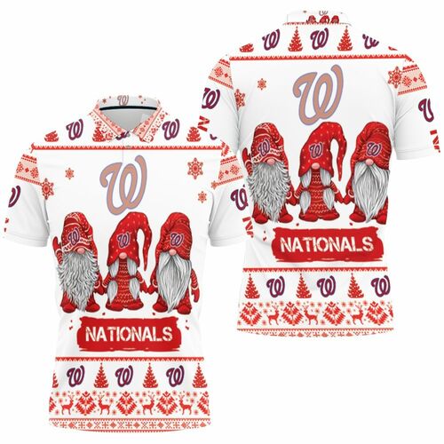 Christmas Gnomes Washington Nationals Ugly Sweatshirt Christmas 3D All Over Print Polo Shirt