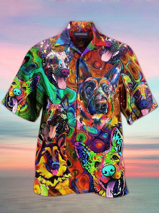 Colorful Dogs Hawaiian Shirt