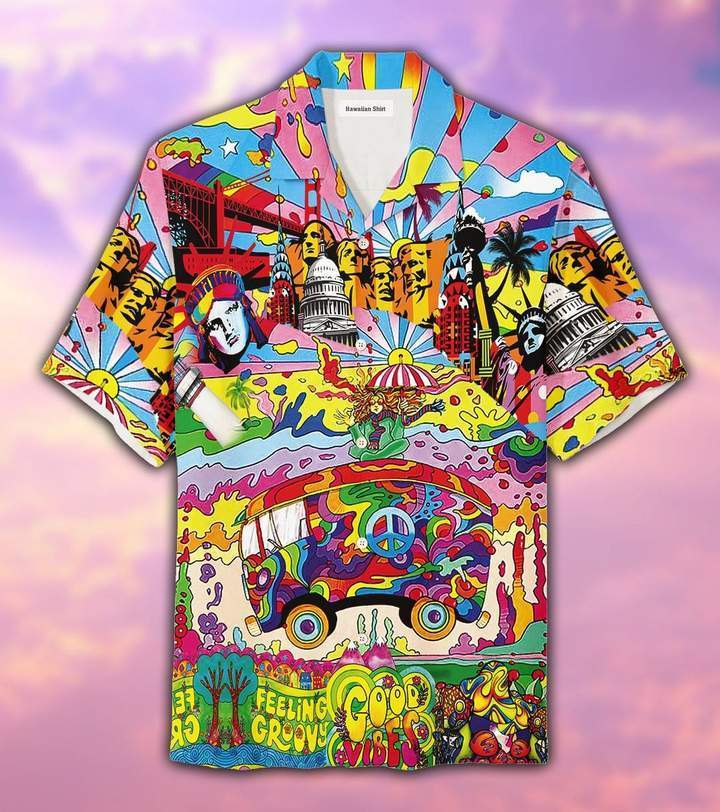 Colorful Hippie Feeling Groovy Hawaiian Shirt