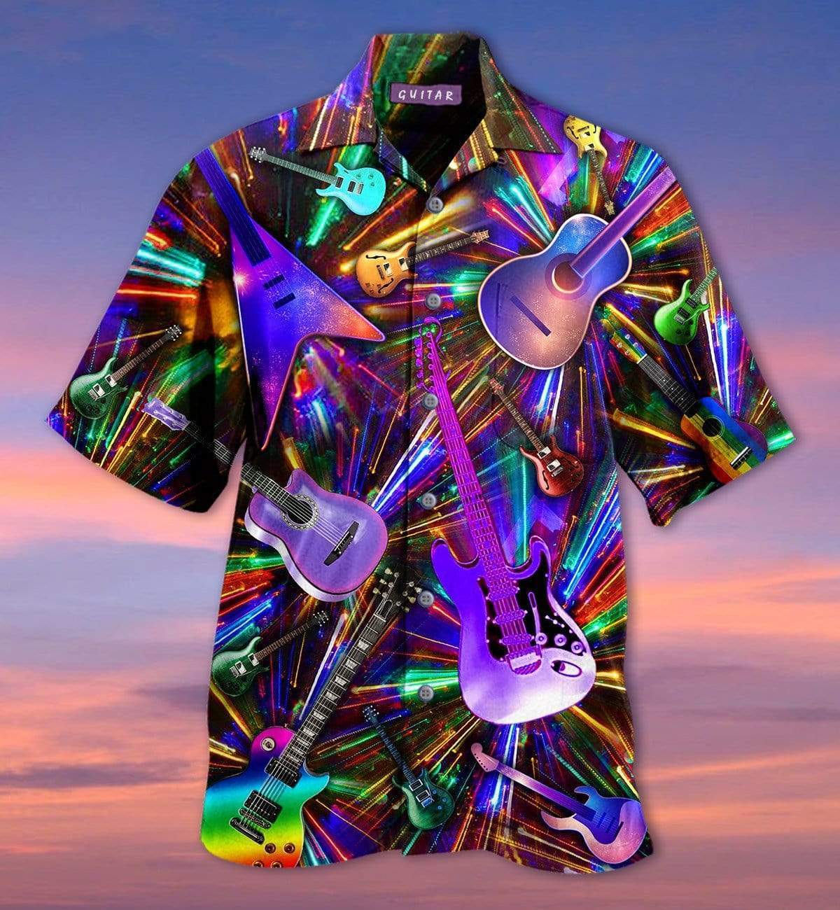 Colorful Light Guitar Hawaiian Shirt
