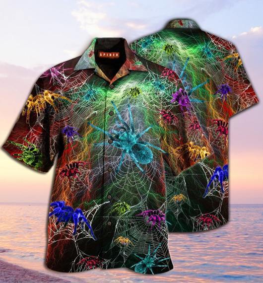 Colorful Spiderweb Hawaiian Shirt