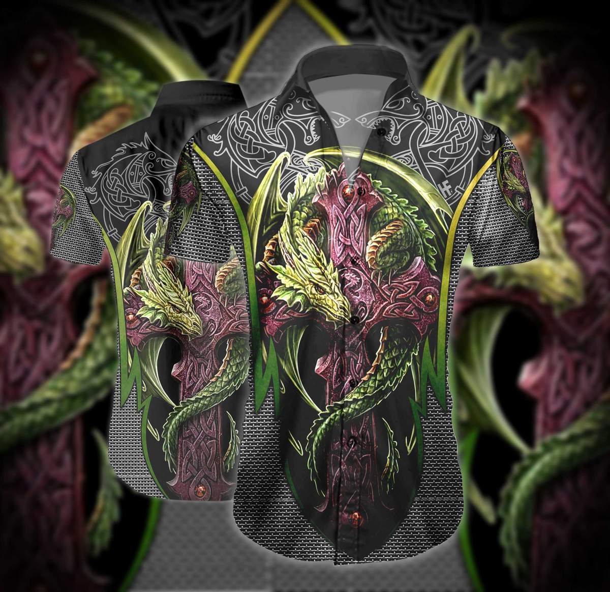 Cross Dragon Unisex Hawaiian Shirt