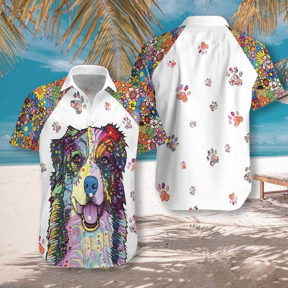 Dog Colorful Painting Hawaiian Shirt