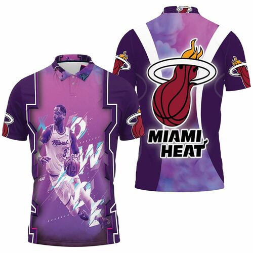 Dwyane Wade 3 Miami Heat Legend Vice Background For Fan 3D All Over Print Polo Shirt