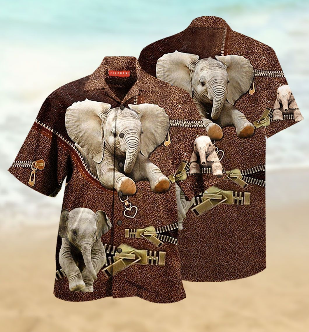 Elephant Hawaiian Cotton Shirt
