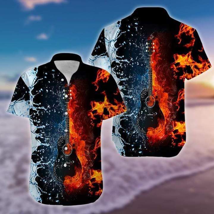 Fire And Water Guitar Hawaiian Shirt