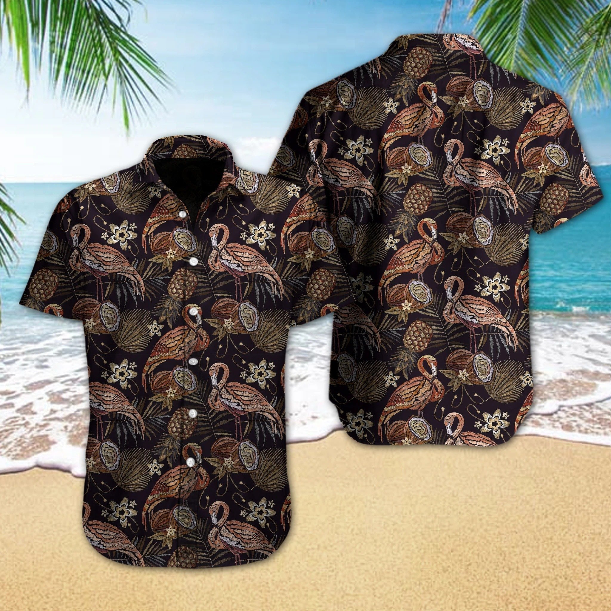 Flamingo Pineapple Vintage Hawaiian Shirt