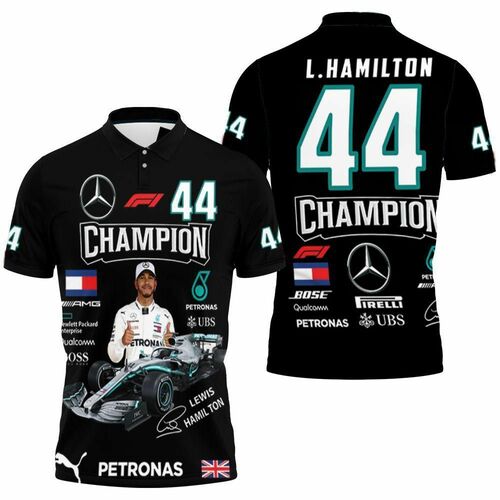 Formula 1 Lewis Hamilton Champion Mercedes 3D All Over Print Polo Shirt