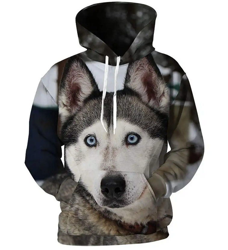 Husky 3D Hoodies Men Women Hoodies Dog Print Cute Sweatshirts Plus Size Tracksuits Pullover