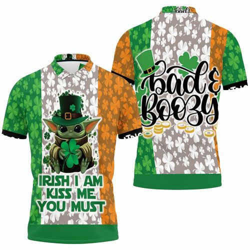 Irish I Am Kiss Me You Must Irish Baby Yoda Saint Patrick Day 3D All Over Print Polo Shirt