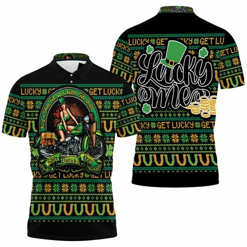 Keep It Shinny Side Up Rubber Side Down Saint Patricks Day 3D All Over Print Polo Shirt