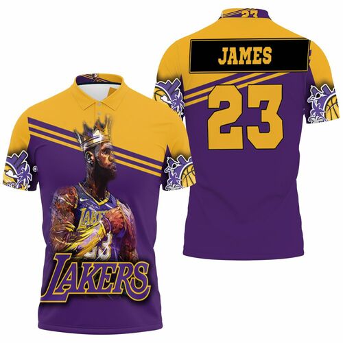 King Lebron James 23 Los Angeles Lakers Nba Western Conference 3D All Over Print Polo Shirt