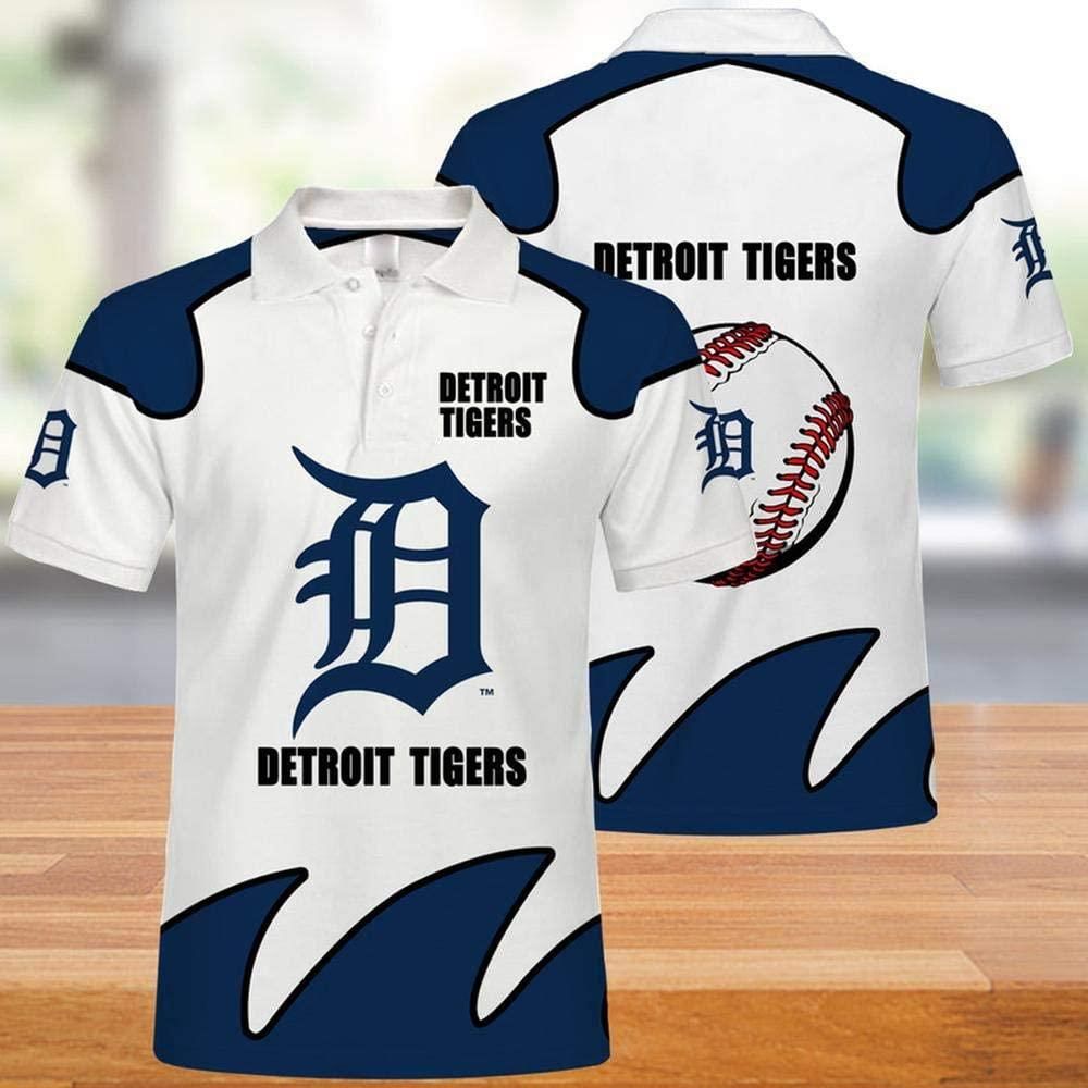 MLB Detroit Tigers Print Casual Summer Eachstep 3D All Over Print Polo Shirt