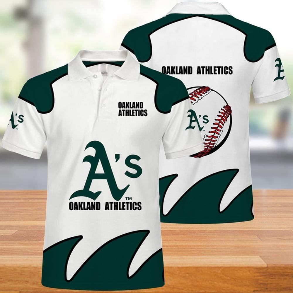 MLB Oakland Athletics Print Casual Summer 3D Polo Shirt