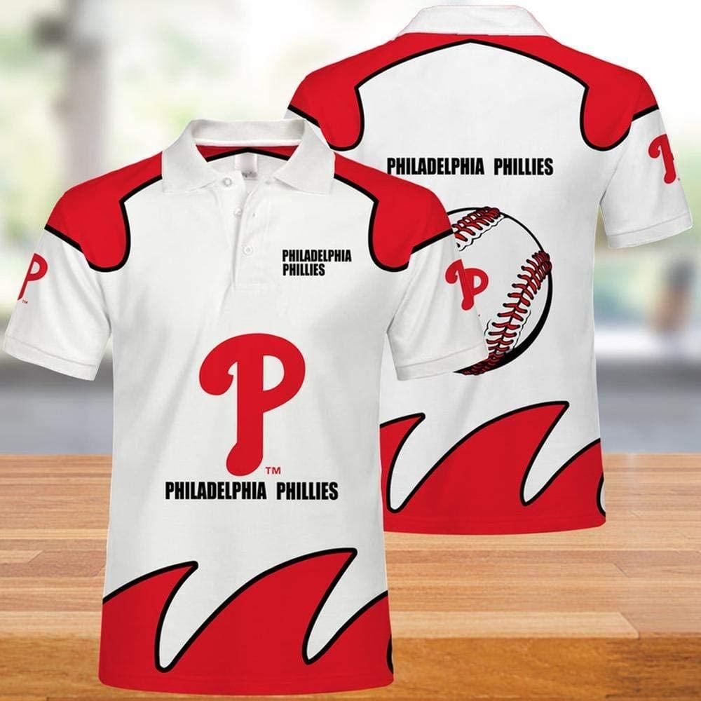 MLB Philadelphia Phillies Print Casual Summer 3D Polo Shirt