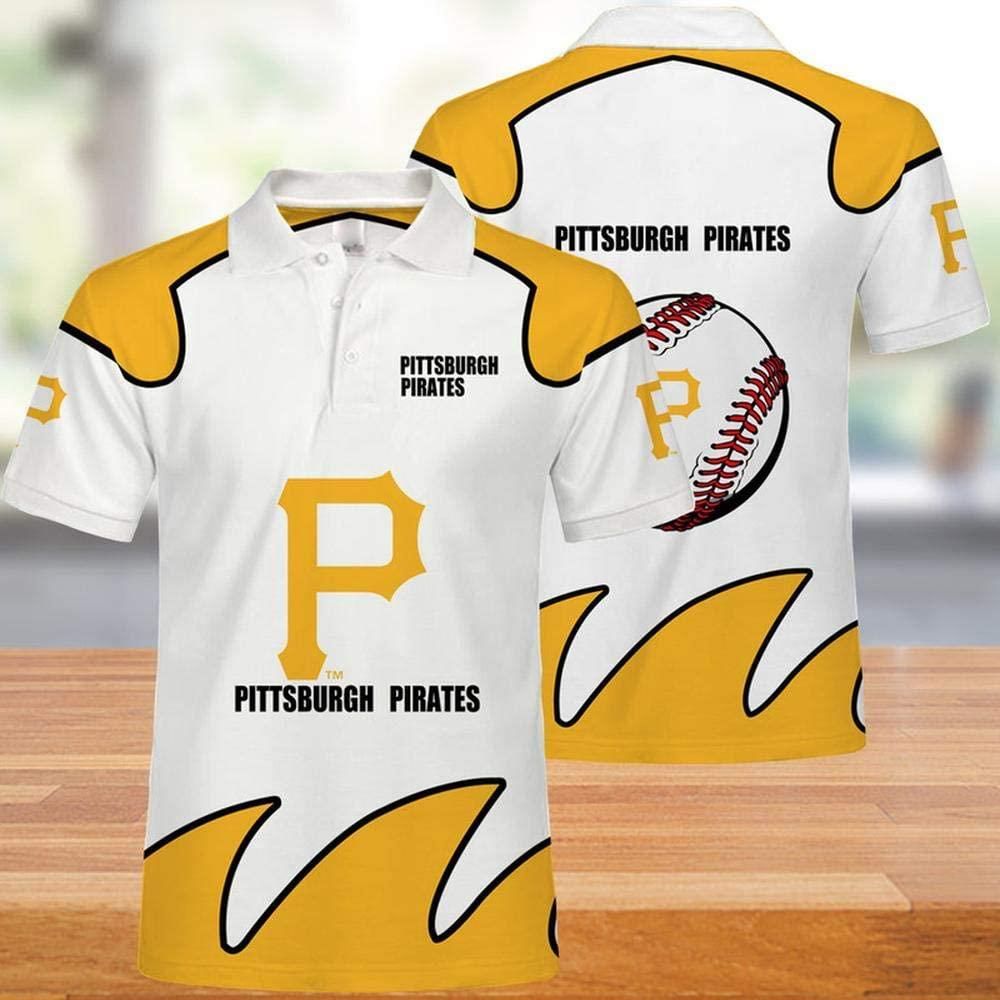 MLB Pittsburgh Pirates Print Casual Summer 3D Polo Shirt