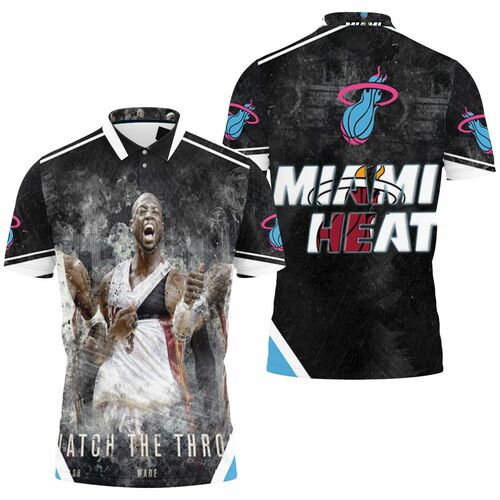 Miami Heat Watch The Throne Chris Bosh Lebron James Dwyane Wade Art For Fan 3D All Over Print Polo Shirt