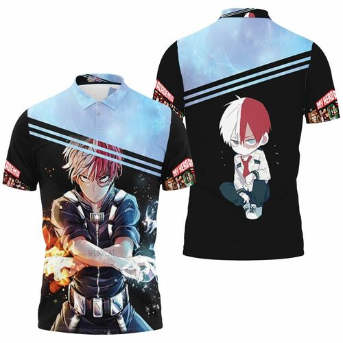 My Hero Academia Todoroki Shouto Fire Ice Together Power For Fan 3D All Over Print Polo Shirt