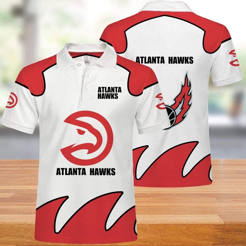 NBA Atlanta Hawks Print Casual Summer 3D All Over Print Polo Shirt