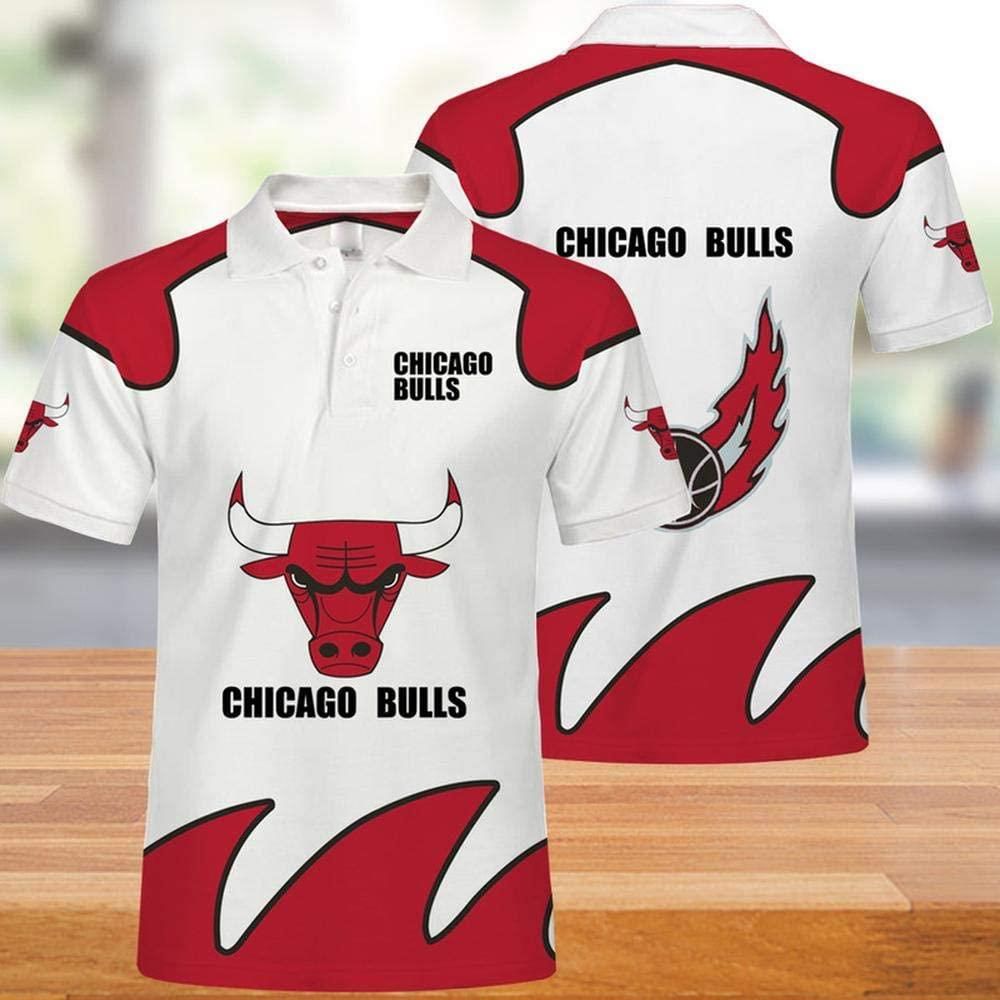 NBA Chicago Bulls Print Casual Summer 3D All Over Print Polo Shirt