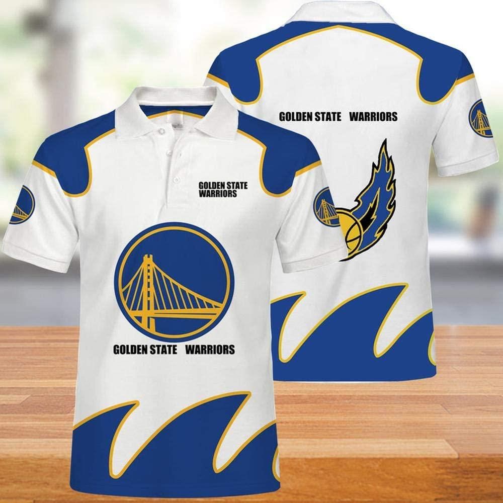 NBA Golden State Warriors Print Casual Summer 3D Polo Shirt