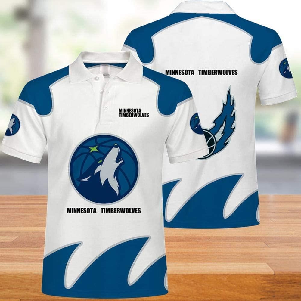 NBA Minnesota Timberwolves Print Casual Summer 3D Polo Shirt