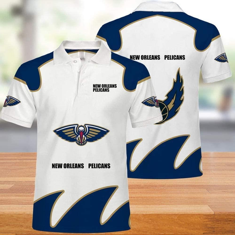 NBA New Orleans Pelicans Print Casual Summer 3D Polo Shirt