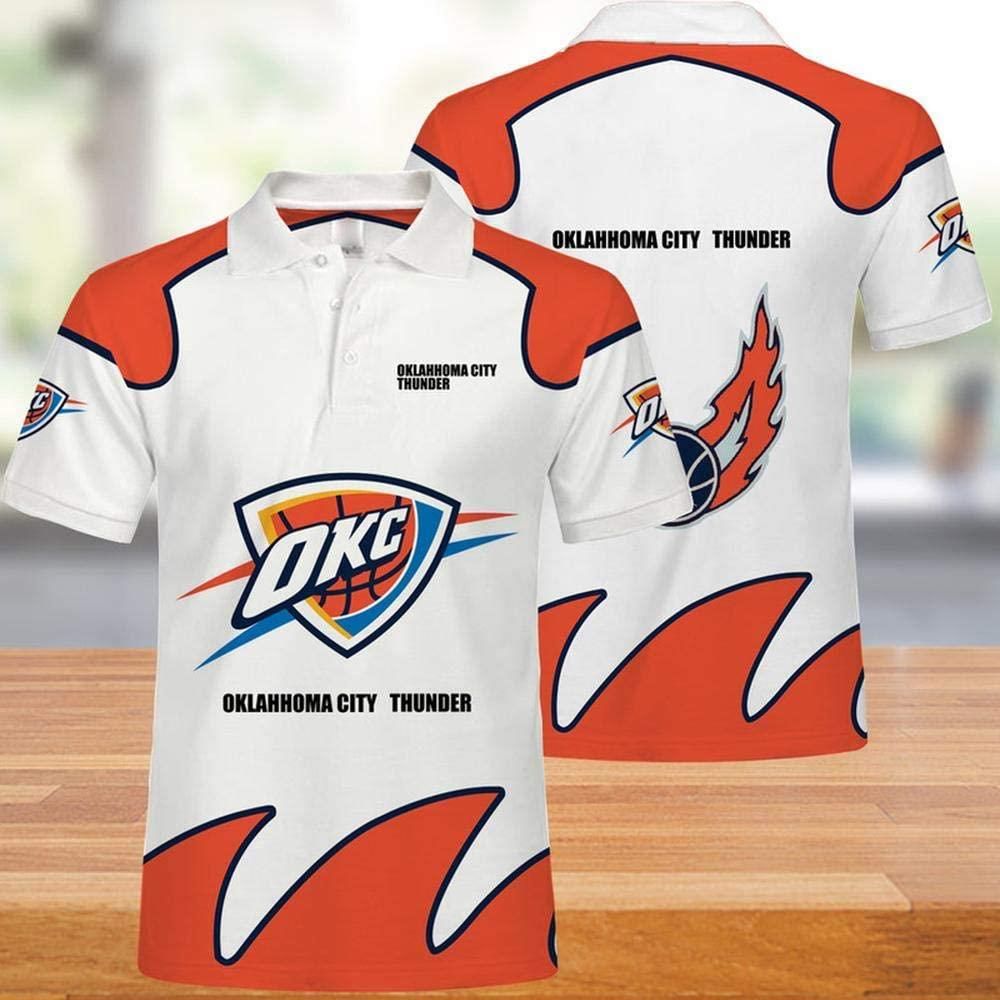 NBA Oklahoma City Thunder Print Casual Summer 3D Polo Shirt