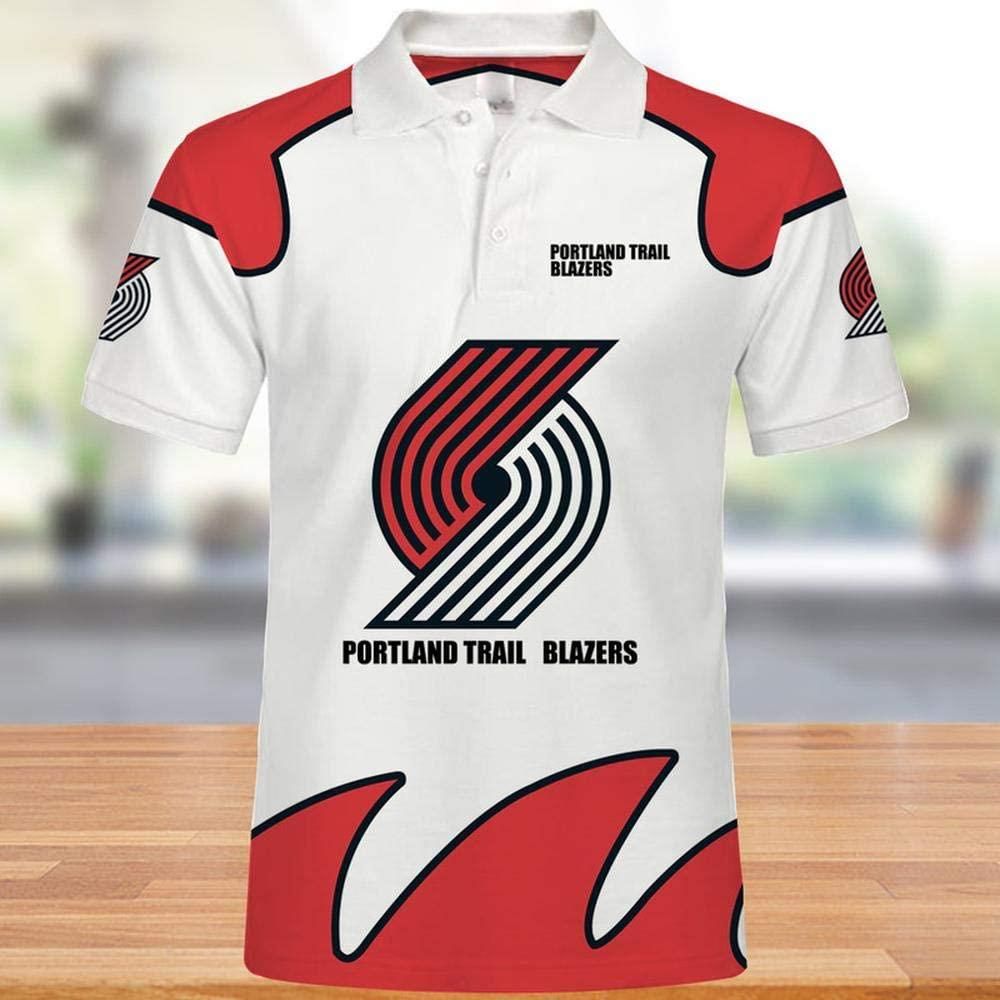 NBA Portland Trail Blazers Print Casual Summer 3D Polo Shirt