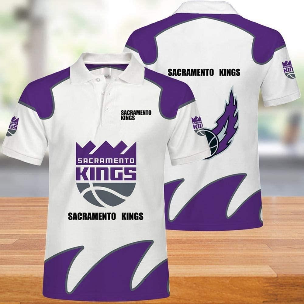 NBA Sacramento Kingsx Print Casual Summer 3D Polo Shirt