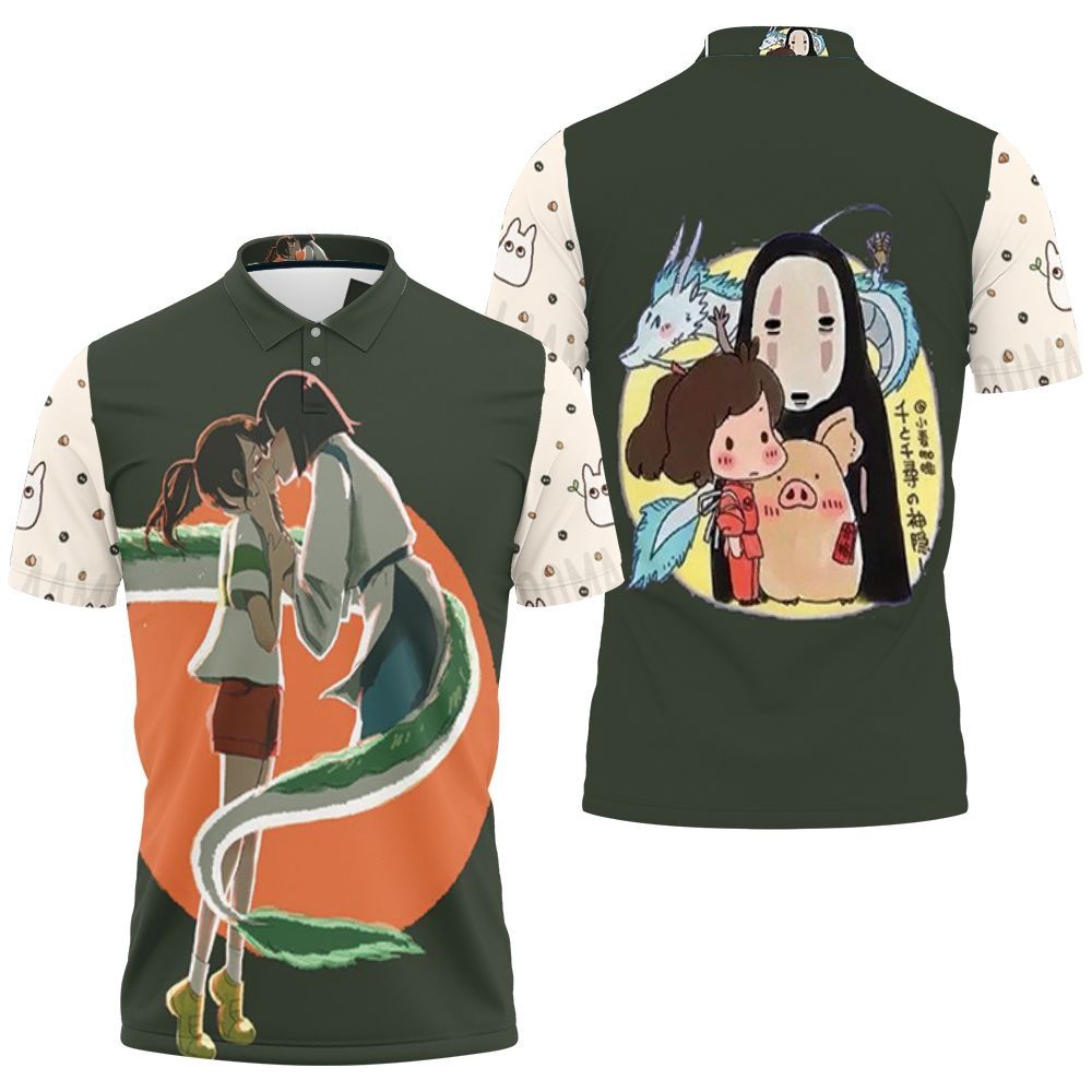 Spirited Away Chihiro Kiss Nigihayami Kohaku Nushi Haku 3D All Over Print Polo Shirt