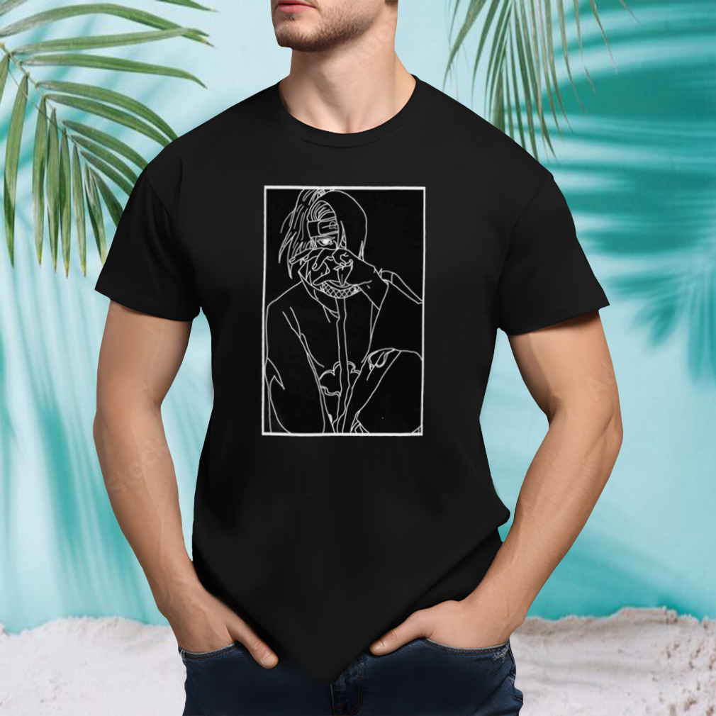 White Lineart Deidara Akatsuki Naruto Shippuden shirt
