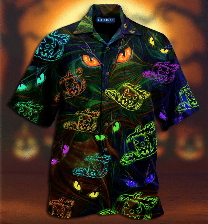 Groovy Pumpkins Cat Eyes Hawaiian Shirt