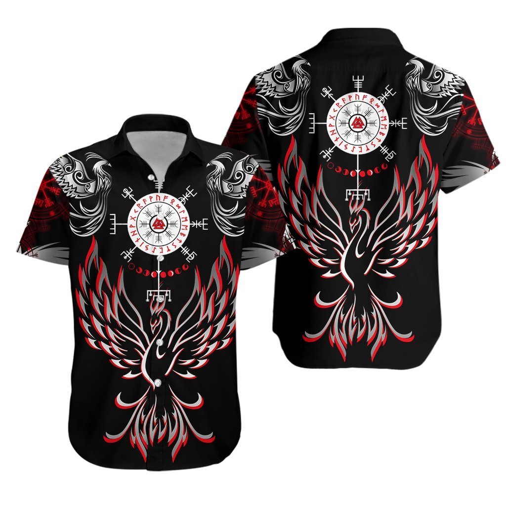Helm Of Awe With Valknut Hawaiian Shirts