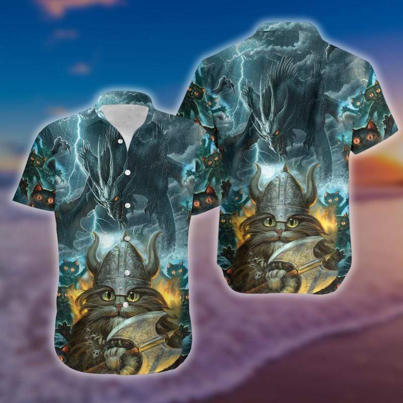 In Valhalla Cats See You Hawaiian Shirt