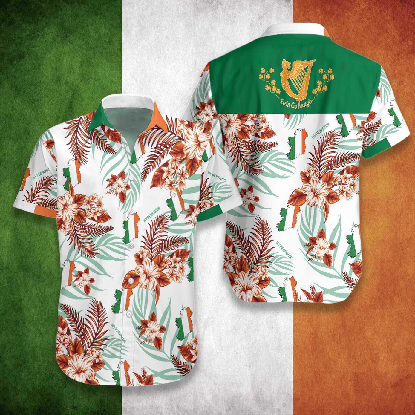 Ireland Forever Erin Go Bragh Flag Hawaiian Shirt