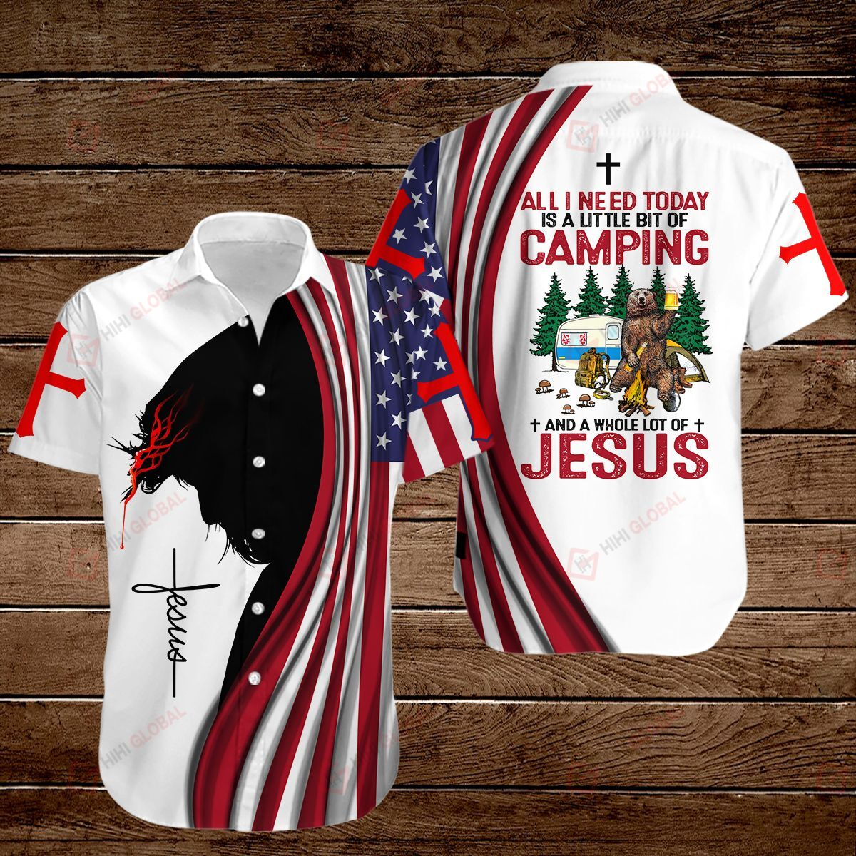 Jesus Camping Hawaiian Shirt