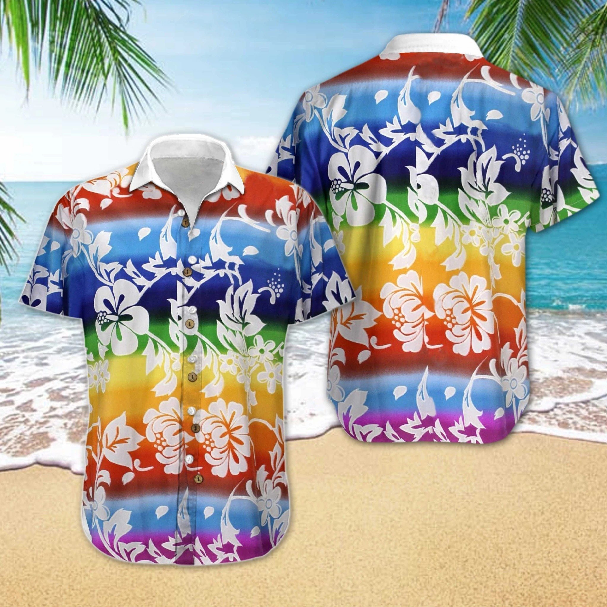 Lgbt Flower Hawaiian Shirt