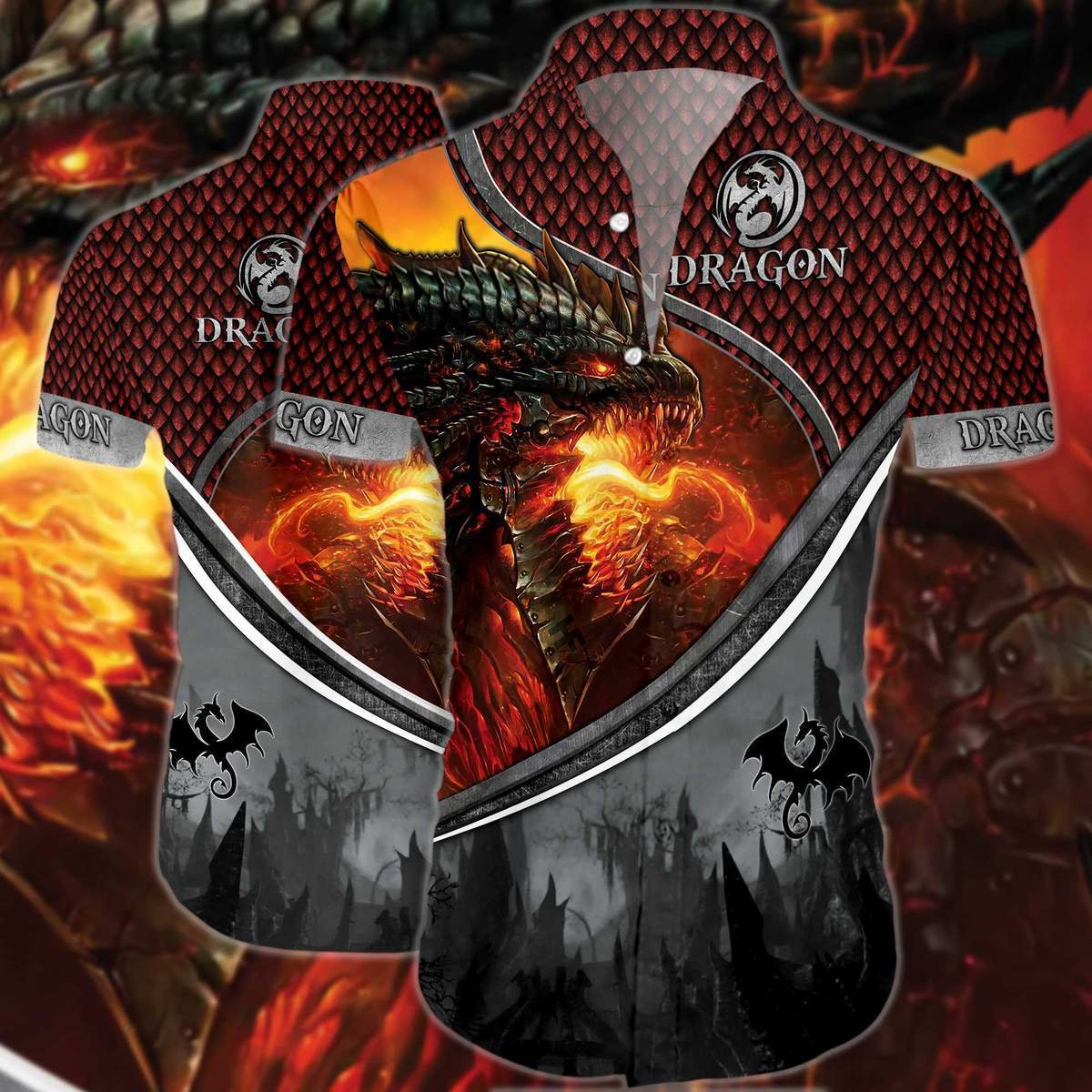 Magic Fire Dragon Hawaiian Shirt