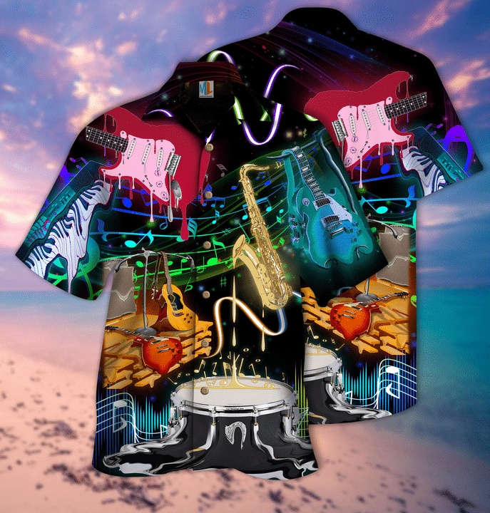 Melting Musical Instruments Hawaiian Shirt