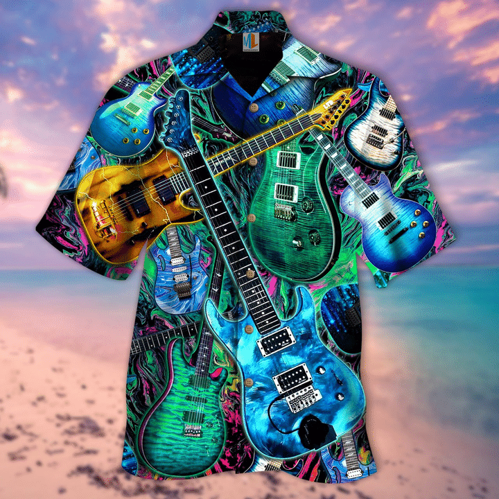 Music Is What Feelings Sound Like Guitar Hawaiian Shirt