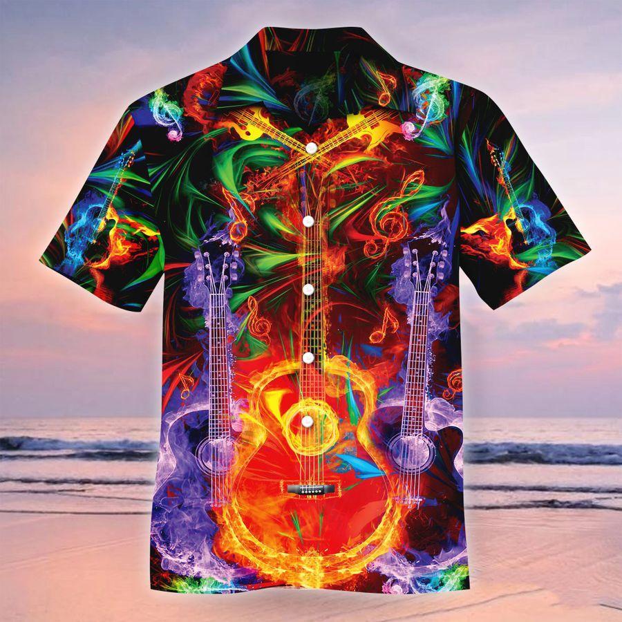 Neon Guitar Hawaiian Shirt