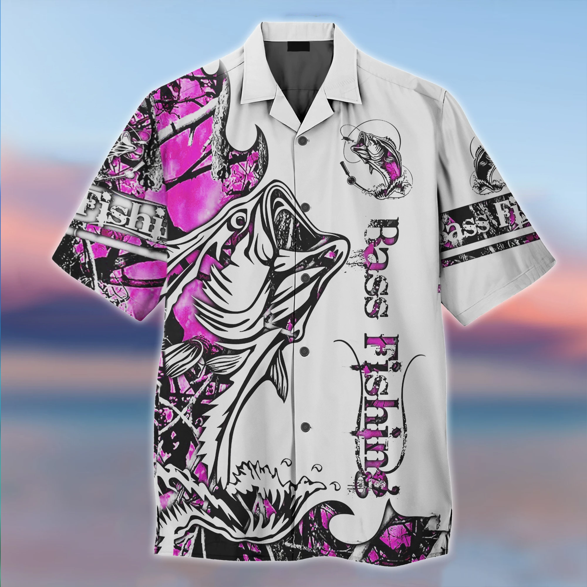 Pink Bass Fishing Hawaiian Shirt