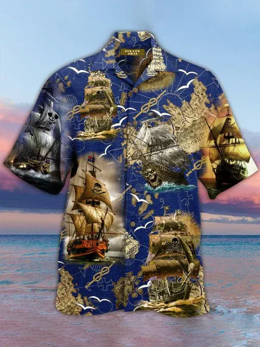 Pirate Boat Hawaiian Shirt