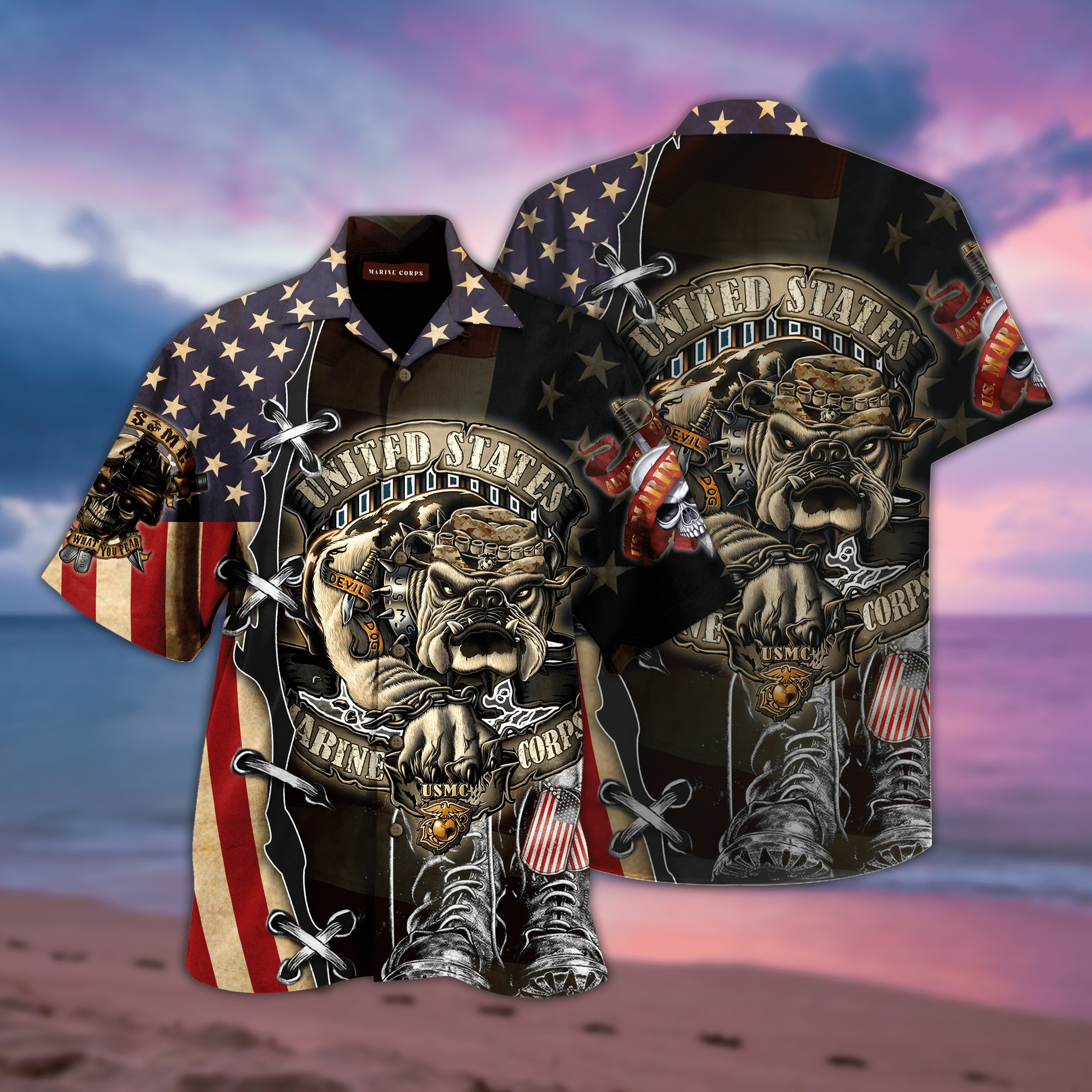 Proud United States Marine Corps Unisex Hawaiian Shirt