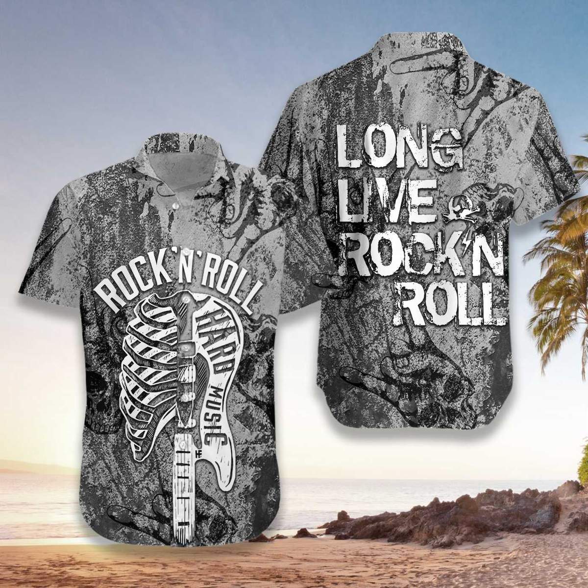 Rock_N Roll Guitar Unisex Hawaiian Shirt