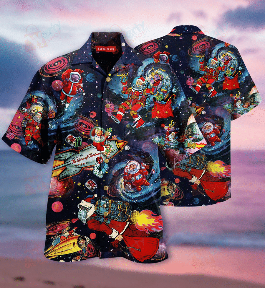 Santa In The Space Hawaiian Shirt